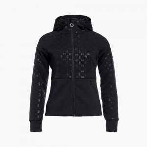 Bluza Goldbergh AMBRA full zip hooded cardigan Czarne | 1692-TIHQA