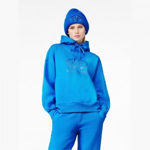 Bluza Goldbergh SPARKLING hooded Niebieskie | 7106-UANCD