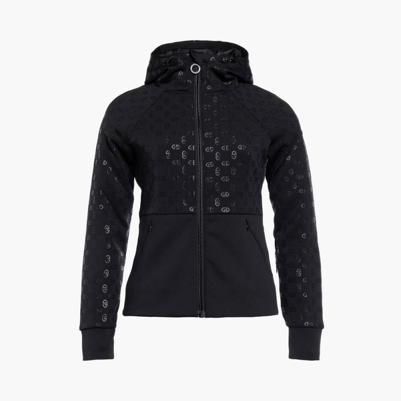 Bluza Goldbergh AMBRA full zip hooded cardigan Czarne | 1692-TIHQA